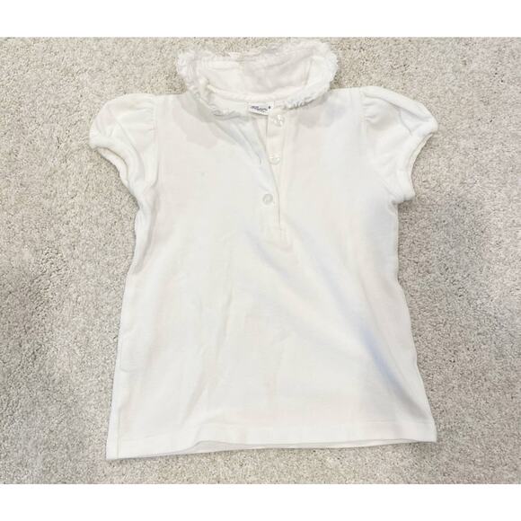 Girls 2T Bundle Cream Crewcuts Sweater with Pom Poms & White Baroni Firenze Polo - Picture 4 of 11